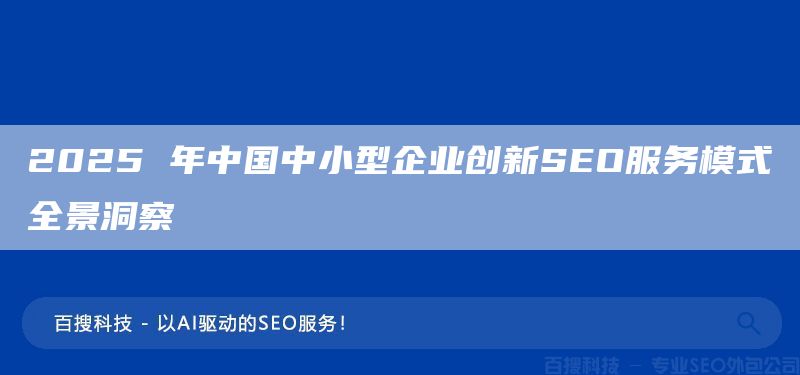 2025 年中国中小型企业创新SEO服务模式全景洞察(图1)