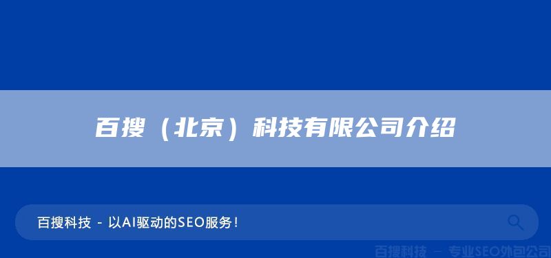 百搜(北京)科技有限公司介绍(图1) 百搜(北京)科技有限公司介绍(图1)