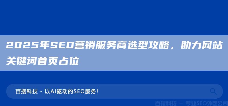 2025年SEO营销服务商选型攻略，助力网站关键词首页占位(图1)