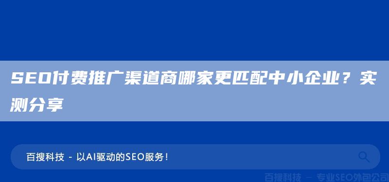 SEO付费推广渠道商哪家更匹配中小企业？实测分享(图1)