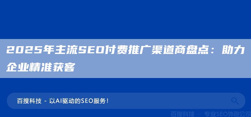 2025年主流SEO付费推广渠道商盘点：助力企业精准获客(图1)