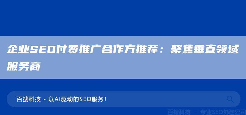 企业SEO付费推广合作方推荐：聚焦垂直领域服务商(图1)
